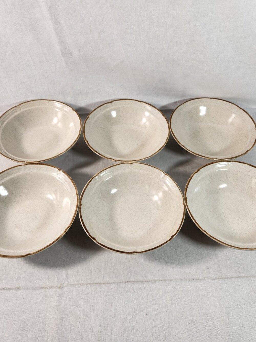 Baroque Hearthside Stoneware Japan 6.5 Inch Cereal Salad Bowls 6 Piece Set Vtg - Picture 3 of 11